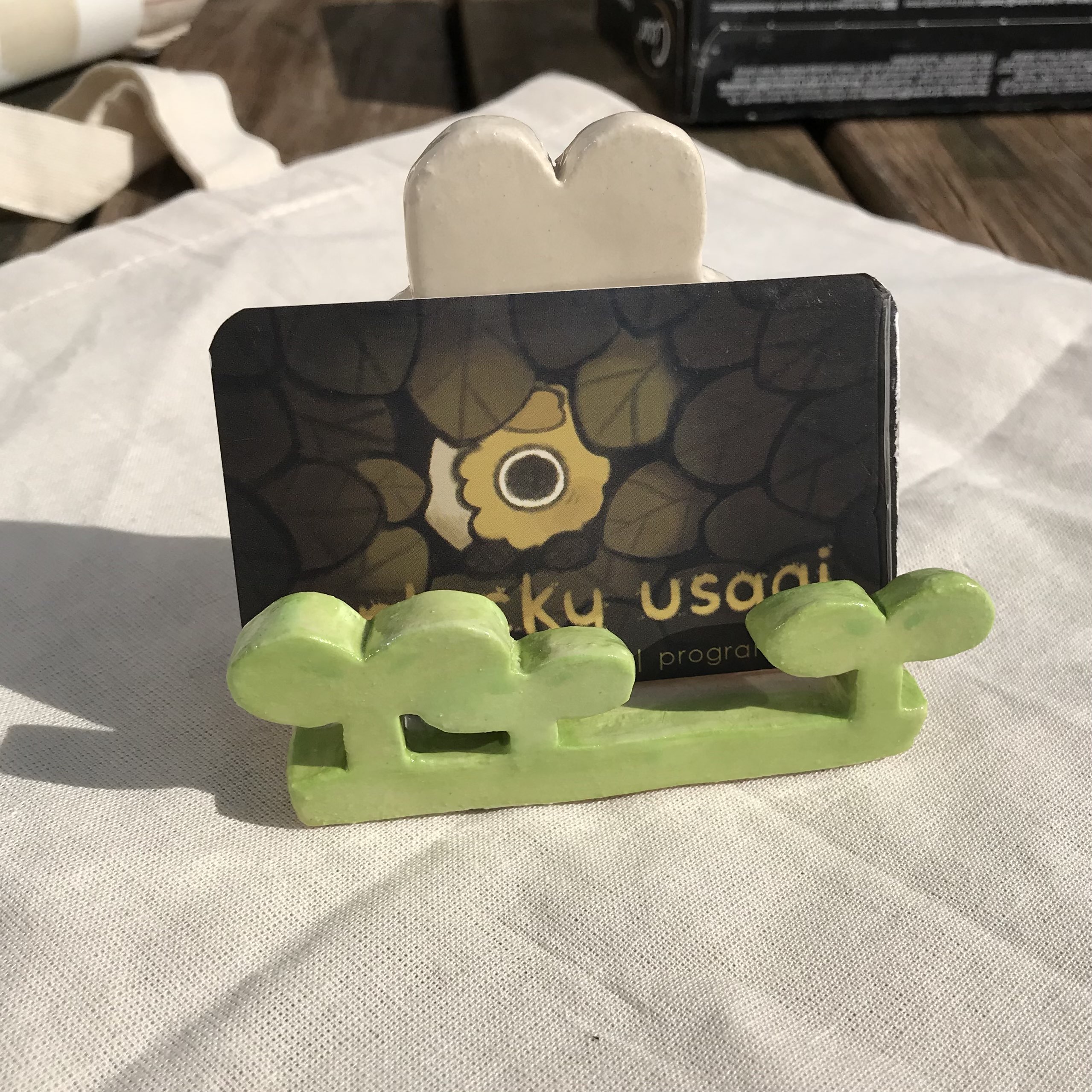 with a card